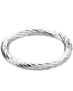 Sterling Silver Hinged Bangle Sterling Silver  07.00 Inch Sterling Silver Hinged Bangle