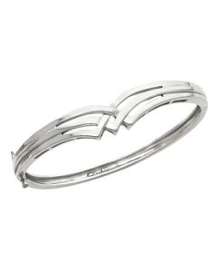 Hinged Bangle Bracelet 14K White Gold Bracelet