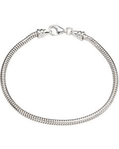 Kera Snake Bracelet Sterling Silver  8.5 Inches; 3.0 Mm Od Snake Bracelet