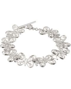Butterfly Bracelet Sterling Silver  08.00 Inch Butterfly Bracelet