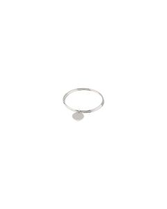 Sterling Silver Triple Bangle Bracelet with Circle Charm