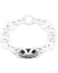 Sterling Silver Chain With White And Purple Lacquer Sterling Silver  09.00 Inch Sterling Silver Chain With White And Purple Lacquer