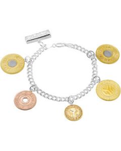 5 Coin Subway Token Sterling Silver Bracelet Sterling Silver  07.50 Inch 5 Coin Subway Token Sterling Silver Bracelet