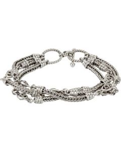 Sterling Silver Multi Strand Wheat Bracelet Sterling Silver  7.00 Inch Sterling Silver Multi Strand Wheat Bracelet