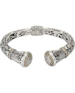 Sterling Silver And 18Ky Hinged Cuff Bracelet Sterling Silver & 18K Yellow Gold 7.8 Mm Sterling Silver/18Ky Hinged Cuff Bracelet