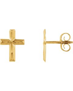 Youth Diamond Cut Cross Earrings