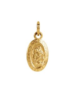 14kt Yellow 8.75x5.75mm Oval St. Christopher Medal