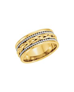 14kt Yellow & White 8mm Hand-Woven Band Size 8