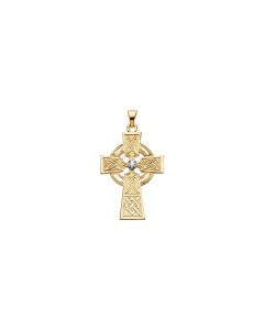 14kt Yellow .06 CTW Diamond Cross Pendant