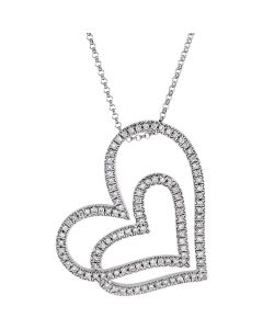 14kt White 1/2 CT tw Diamond Necklace
