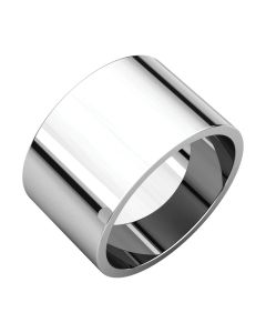 14kt White 12mm Flat Band