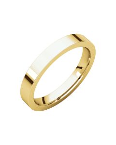 18kt Yellow 3mm Flat Comfort Fit Band