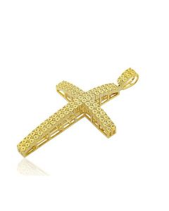 Diamond Large Cross Pendant Yellow Diamond Mens 925 Sterling Silver 0.26cttw