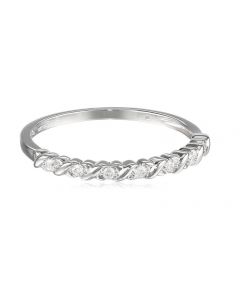 1/10cttw Diamond Anniversary Band Ring Stackable 10K White Gold