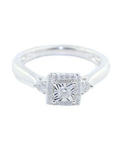 10K White Gold Vintage Diamond Engagement Ring 0.32cttw 