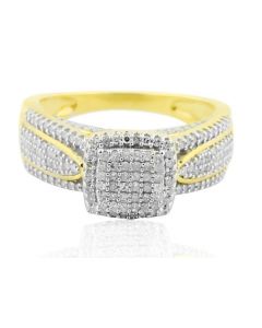 10K Gold Bridal Wedding Ring Vintage 1/2cttw Diamonds Pave Set 8mm Wide(i2/i3, i/j)