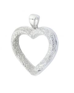 Diamond Heart Pave Set Diamond 0.13cttw 925 Sterling Silver