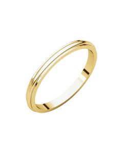 14kt Yellow 2mm Half Round Edge Band