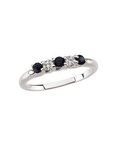 14kt White Sapphire & 1/6 CTW Diamond Band