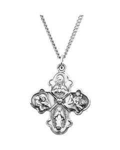 Sterling Silver 31x26.25mm Four-Way Cross 24