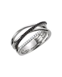 Black Spinel & Diamond Ring