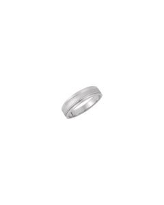 14kt White 6mm Tapered Band 
