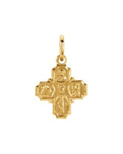 14kt Yellow 8x8mm Four-Way Cross Medal 
