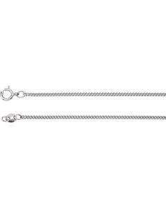 Sterling Silver 1.6mm Solid Curb Link Flat Chain 24