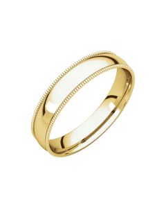 14kt Yellow 4mm Light Comfort Fit Milgrain Band