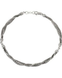 Sterling Silver Multi Strand Fashion Chain Sterling Silver  17.00 Inch Sterling Silver Multi Strand Fashion Chain