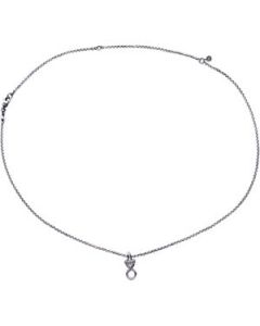 2Mm Necklace With 2-3 Extentions For Charms Sterling Silver  15 Inch W/2-3 Inch Extntions