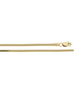 Solid Round Snake Chain 14K Yellow Gold 7 Inch Round