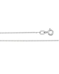 Solid Diamond Cut Bead Chain 14K White Gold 7 Inch