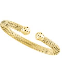 Mesh Cuff Bracelet 14K Yellow Gold 7.5 Inch