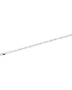 Rope And Bead Chain With Lobster Clasp Sterling Silver  7 Inch