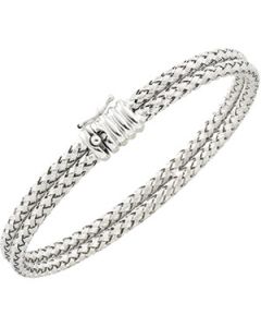 Basket Weave Chain 14K White Gold 7.25 Inch