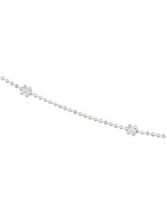 Diamond Cut Bead Chain W/Flwr Sterling Silver  20 Inch