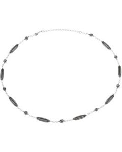Fashion Chain W/Oxidized Beads Sterling Silver  07.50 Inch;P;Fashion Chain W/Oxidized Beads