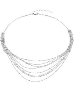 8 Strand Crub And Bead Chain With 2 Inch Extension Sterling Silver  16 Inch With 2 Inch Extension 8 Strand Crub And Bead Chain With 2 Inch Extension