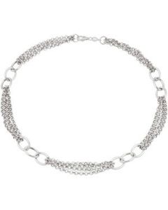 Link Necklace Sterling Silver  17 Inch Necklace