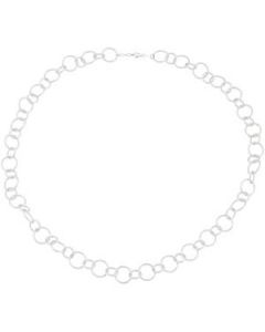 Diamond Cut Link Necklace Sterling Silver  34.00 Inch Diamond Cut Link Necklace