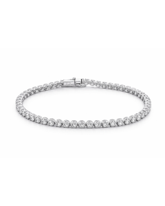 10K White Gold 3CTW Natural Diamond Tennis Bracelet Round Cut 7.25