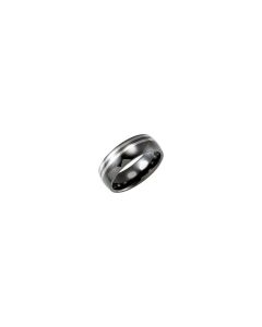 Ceramic Couture&trade; Domed Band with Tungsten Inlay 