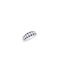 Genuine Blue Sapphire & Diamond Ring