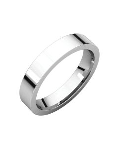 14kt White 4mm Flat Comfort Fit Band