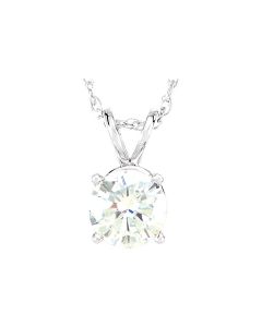 Created Moissanite Solitaire Necklace