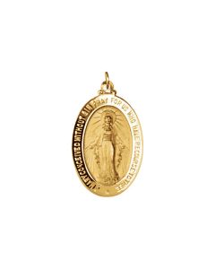 18kt Yellow 29x20mm Oval Miraculous Medal