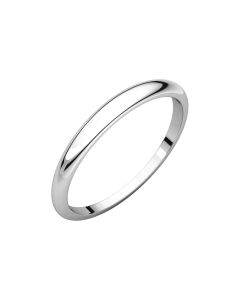 14kt White 2.5mm Half Round Tapered Band
