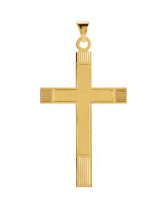 14kt Yellow 39x25mm Cross Pendant