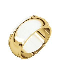 14kt Yellow 8mm Half Round Edge Band